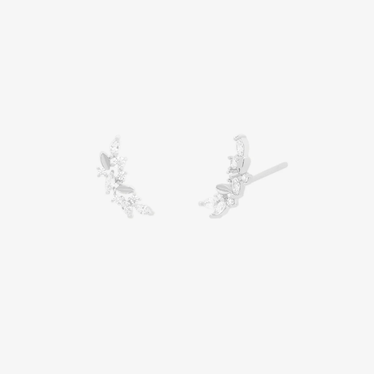 Curved cubic leaves earrings - Image 3