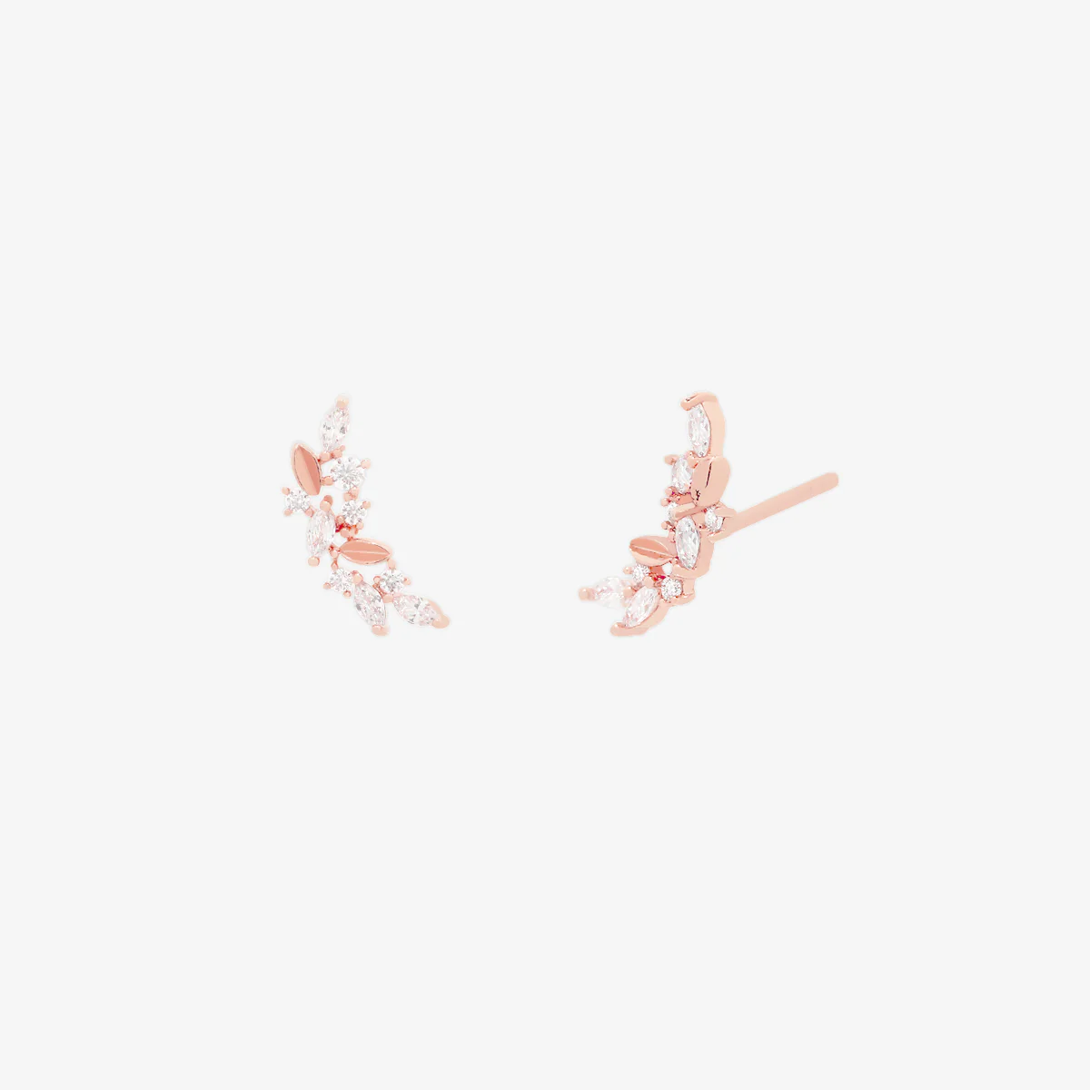 Curved cubic leaves earrings - Image 4