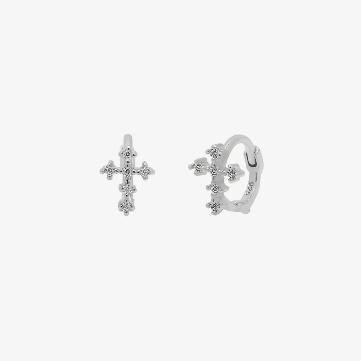 Cubic cross huggie earring - Image 11