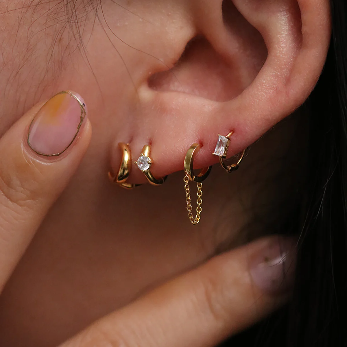 Crescent huggie earrings - Image 7