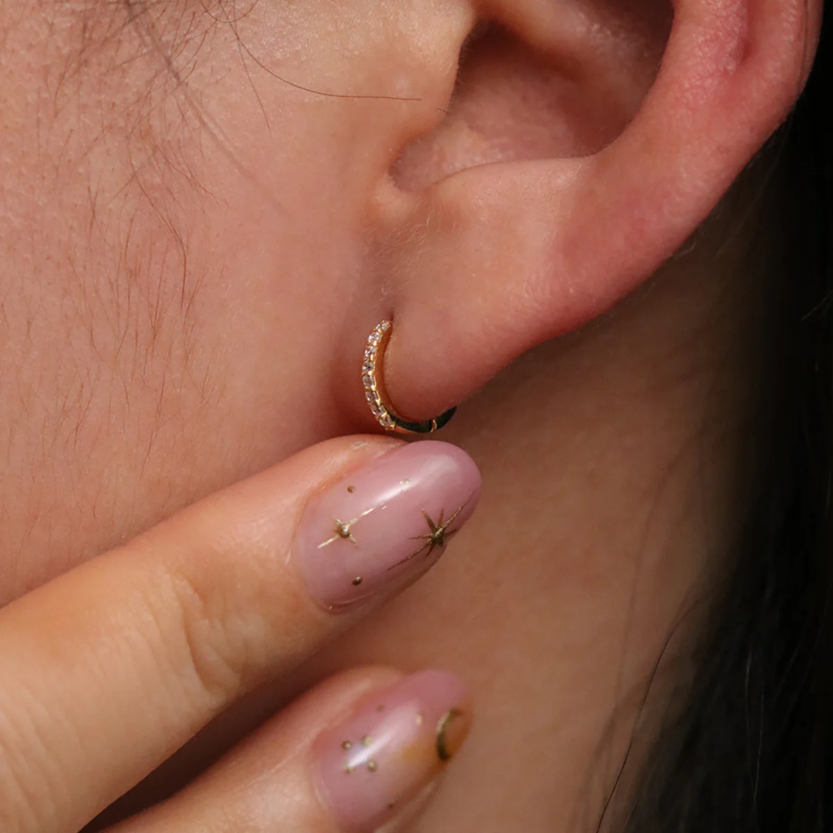 Classic Pave Huggie Earring - Image 3