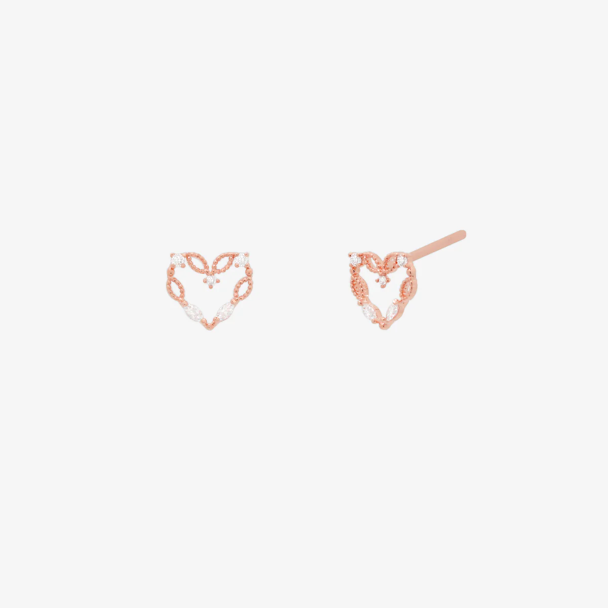 Cubic angled heart earrings - Image 6